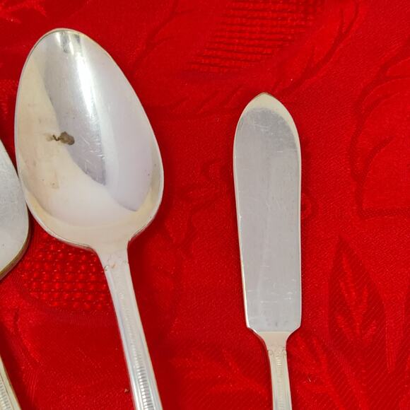 5X Serving Set COTILLION Rogers Vintage Silverplate Flatware IS Pie Spoons Sugar - Picture 6 of 8